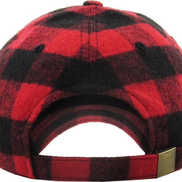 Red & Black Plaid Baseball Cap - Picture 5 of 7